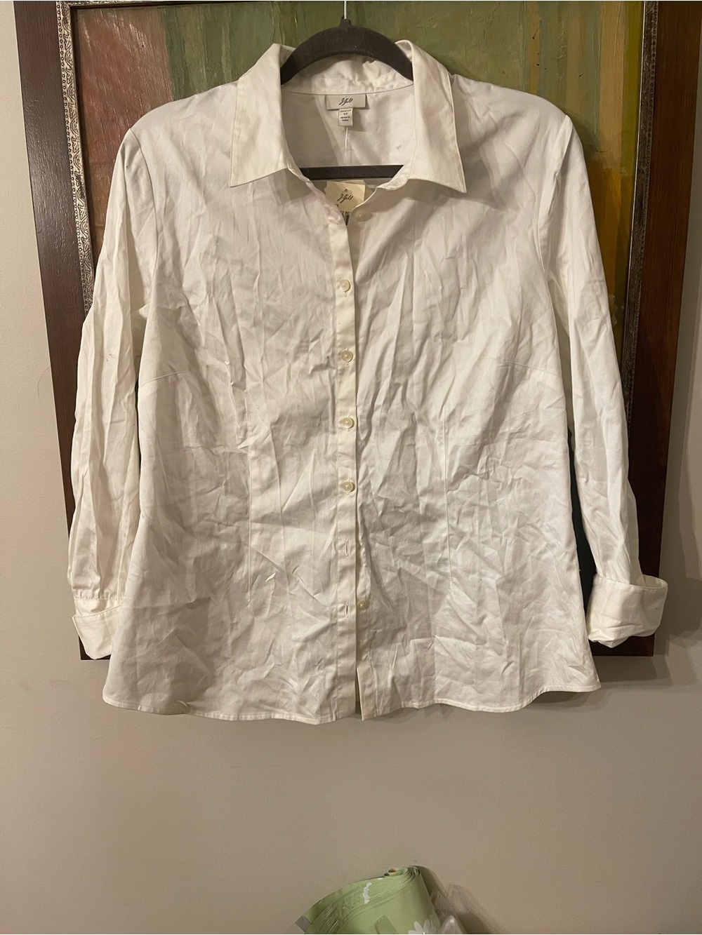 J. Jill White Stretch Button-Front Shirt